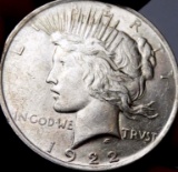Peace Silver Dollar 1922 Frosty Bu++ Beautiful Coin Nice Luster