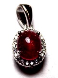 Ruby pendant stunning earth mined ruby natural beauty 3+ ct red set in sterling silver new