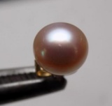 pearl earring 14 kt yellow gold nice shiny pearl