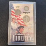 Liberty Portraits Set Standing Quarter Barber Dime Liberty Nickel