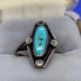 Antique Native Ring With Lapis Stone Very Old