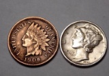 Indian Cent And Mercury Dime Unc Lot High Grades Nice Collector Coins