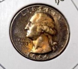 Washington Silver Quarter 1964 D Gem Bu Rainbow Monster Coin Stunning Beauty