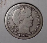 Barber Quarter 1908 D Better Date Nice Coin