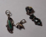 Antique Native Sterling Silver Charm And Pendant Lot Very Old