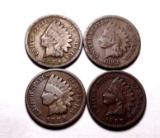 Indian Cent Lot Early Year Better Date Nice Lot Of 4 1882 1889 1888 1897