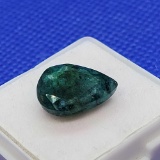 Emerald 6.1ct Earth Mined Gem Pear Cut