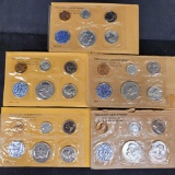 5 Philadelphia Mint coins silver 1955-1959