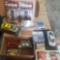 Box of collectables cars figures etc.