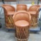 4 Mexican wood/leather Equipale Bar Stool/chairs with Cushioned Seat