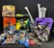 Huge Bin of Batman Collectibles. Action Figures, PEZ, CD Player, How-Wheels more