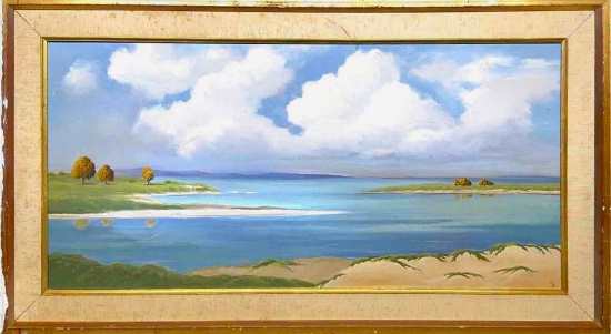 Countryside Waterfront(unknown), from K.F.J., Mixed Media on Canvas