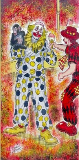 Clown Friends, from George Crionas, Mixed Media on Paper