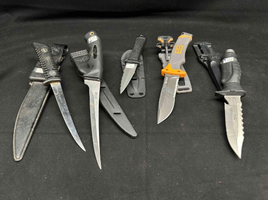 Tactical and Hunting Knives. Gerber, SOG, Blue Tans, Outdoorsman more