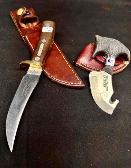 Schrade Super Sharp Old Timer, Whitetail Skinner Outdoor edge with Sheaths