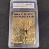 1996 Bleachers 23k Gold Mickey Mantle WCG 10 Basketball Card