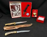 Bobbitts Weenie Whacker Set Knife, Heart lock with Keys, Hunting Knives Antler