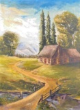 Countryside Cabin, from Ruby Eiland, Framed Oil on Canvas, Dec. 1963