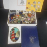 Box of Disney pins Book The Art Of Walt Disney window art