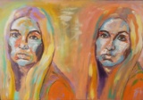 Twin Beauties (unknown), from Artist Unknown, Original Oil on Canvas