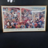 Framed serigraph print titled F.X. Mcrorys Whiskey Bar-Seattle Signed Leroy Neiman