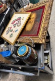 Cart Full of Mixed Goods. Artwork, Home Decor, Old Avon, Books, more