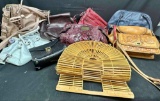 Lot of 10 Fancy Purses / Handbags. Leather, Tignanllo, Stone Mountain, Vera Wang, more