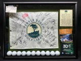 Signed Framed PGA Golf Flag with Golf Balls and Program