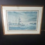 Lighthouse Del Ray, from Frank Caldwell, Framed LE 256/375 Lithograph Print Artwork w/ CoA