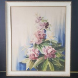 framed floral print w/signature