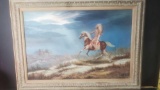 Horse & Indian, from Audrey W. Beard, 1976, Framed Oil on Canvas