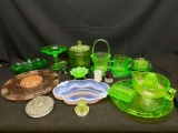 Vintage Colored Glass. Depression Glass, Green Glass