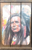 Native American Picture Print on Wood Chief