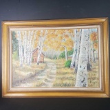 Untitled Forest Scenery, from Kayso, 1977, Framed Oil on Canvas Artwork