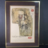 Framed lithograph untitled signed Hoi Lebadang