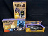 Vintage Toybiz Batman Toys. Action Figures, Projector Gun, RC Batmobile