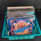 Crate of vintage records