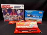 Minicraft Independence Model Kit, Dukes of Hazard LCD Watches, POP Mechanics Model Shop