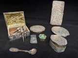 Silver Trinket Boxes 783g , Powder Compacts 800, 925, 950