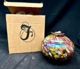 Fenton Art Glass Dave Fetty Limited Edition Qvc Iridized Threaded Mosaic Vase Limited 351/450