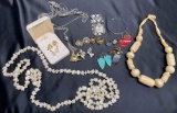 Lot of Costume Jewelry Including Necklaces, Earrings, and Watches
