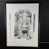 Framed LE 950/1500 pencil portrait of Kenny Chesney