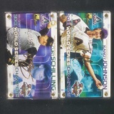 2 Authentic Images 2001 cards Randy Johnson and Curt Schilling