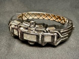 Greg Valentines Pro Wrestler 14k White Gold With Diamond Bracelet BBA Authentication