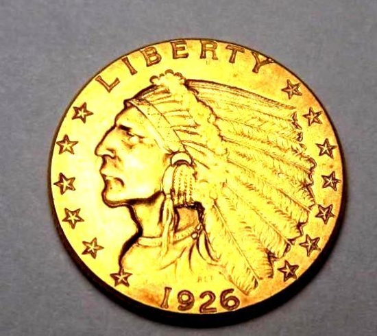 Gold Indian 1926 frosty unc rare this nice top most saught after gold coins Original beauty