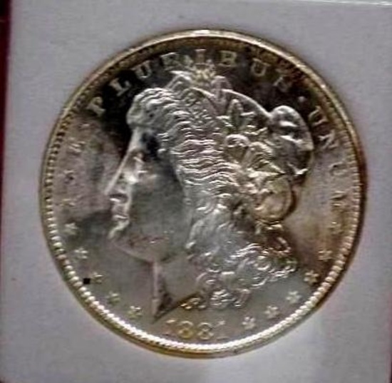 Morgan silver dollar 1881 s gem bu slabbed ms+++++++ high grade glassy pl beauty
