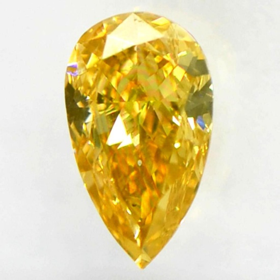 Diamond .25 ct natural cannery yellow pear cut stunner sparkly earth mined diamond WOWY!!!