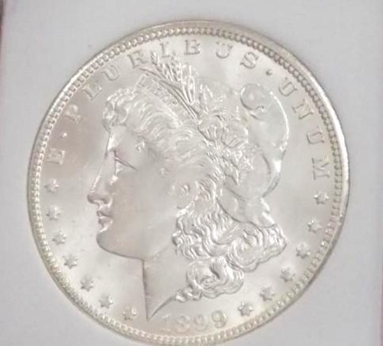 Morgan silver dollar 1899 o gem bu vam die clashes frosty ms+++++ stunning beauty high grade