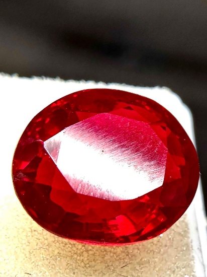Monster Blood Red 13.5ct Cushion Cut Ruby Bang Sparkles