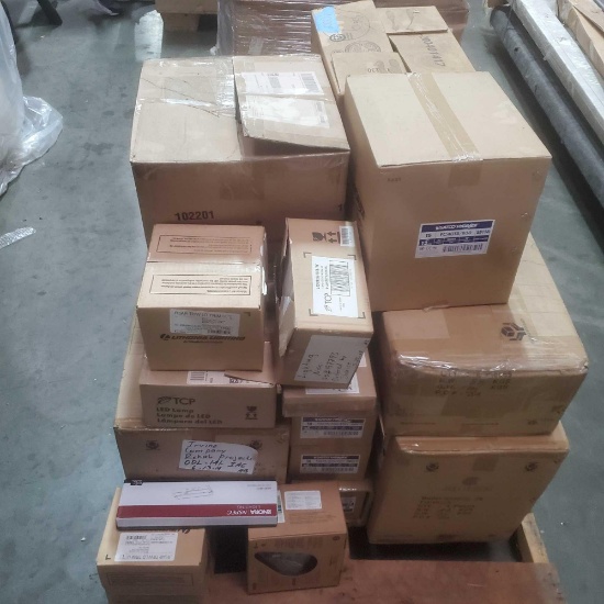 Pallet of fluorescent lamps and accessories all NIB